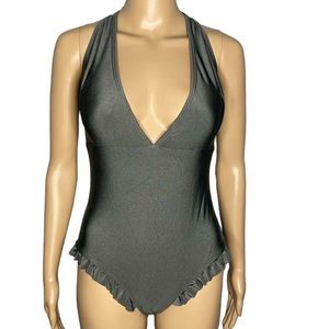 Cupshe gray one piece slightly padded swimsuit size L